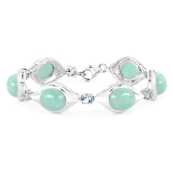 39.72 Carat Genuine Aquamarine .925 Sterling Silver Bracelet