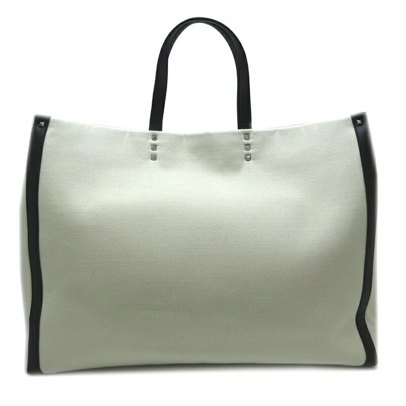 Valentino Garavani Roman Sketch Canvas Large Tote Bag Ladies Ivory / Black