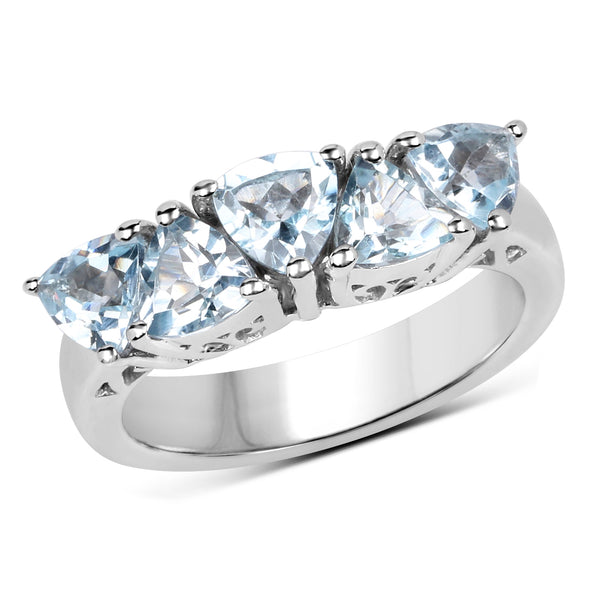2.50 Carat Genuine Blue Topaz .925 Sterling Silver Ring