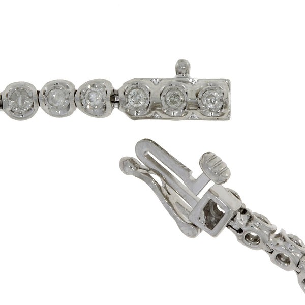 Natural 1.00ct Diamond Tennis Bracelet Sterling Silver