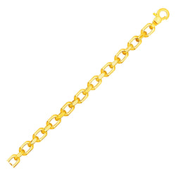 Shiny Oval Link Bracelet in 14k Yellow Gold