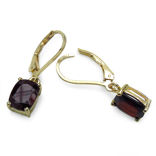 14K Yellow Gold Plated 5.44 Carat Genuine Garnet Sterling Silver Earrings