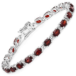 11.22 Carat Genuine Garnet .925 Sterling Silver Bracelet