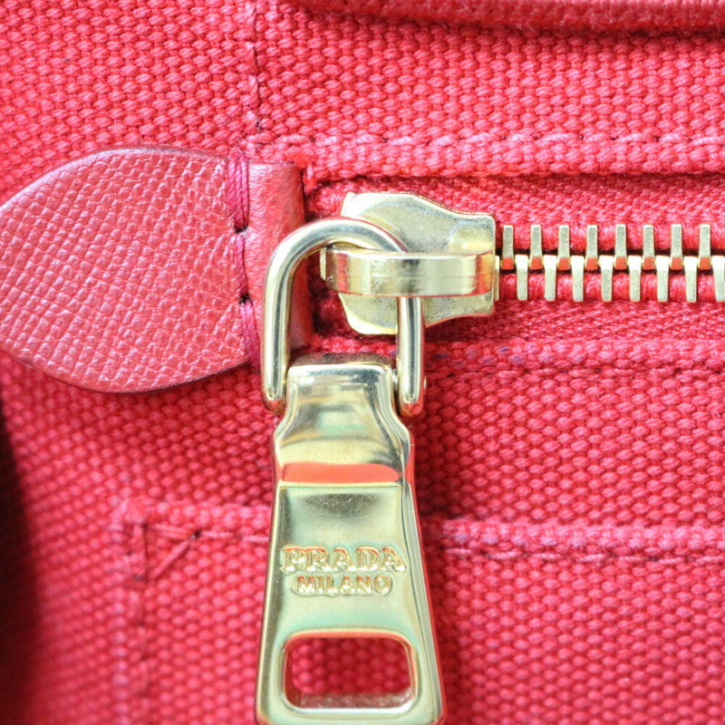 Prada Handbag Shoulder Bag Kanapatoto Red Ladies Canvas
