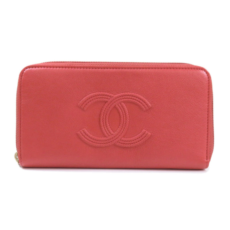 Chanel Coco Mark Round Long Wallet Leather Ladies CHANEL