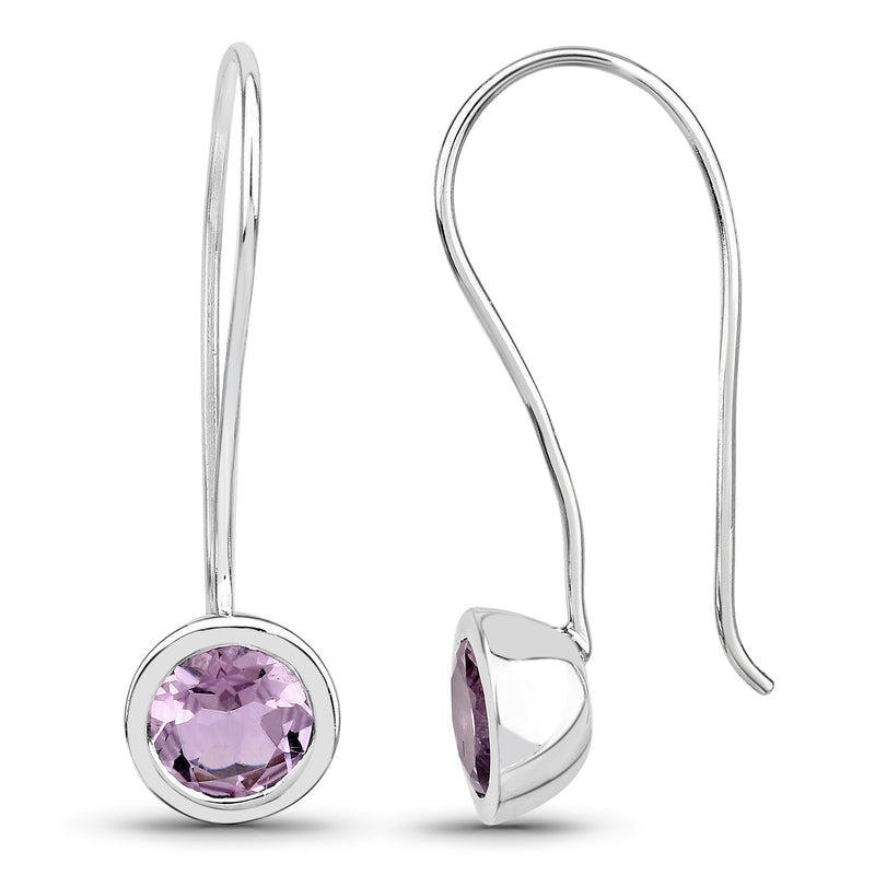 2.30 Carat Genuine Amethyst .925 Sterling Silver Earrings