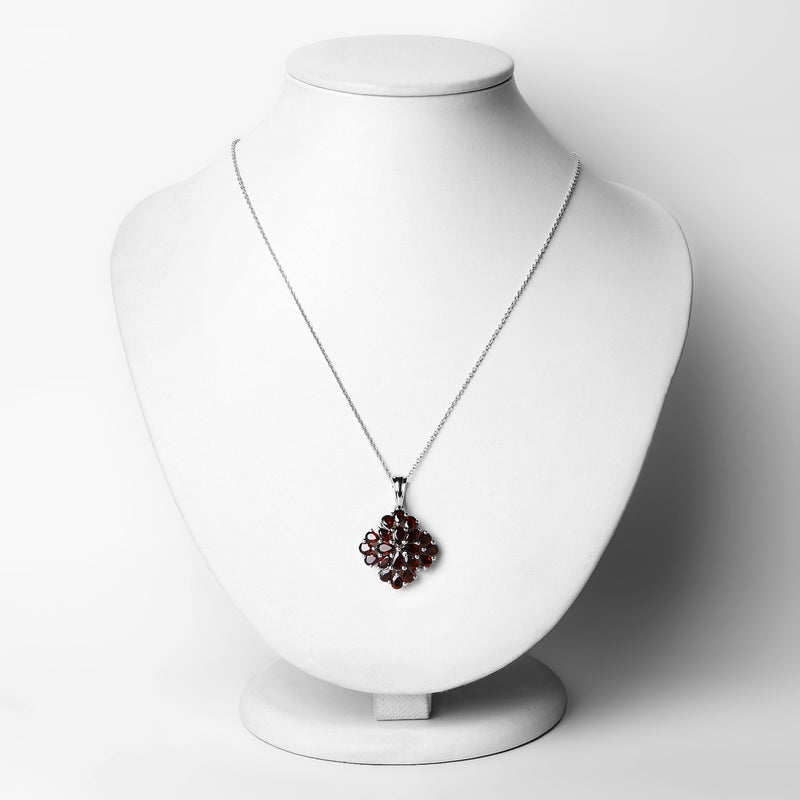 3.96 Carat Genuine Garnet .925 Sterling Silver Pendant