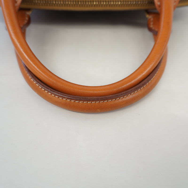 Auth Celine Macadam Handbag Womens PVC Handbag Brown