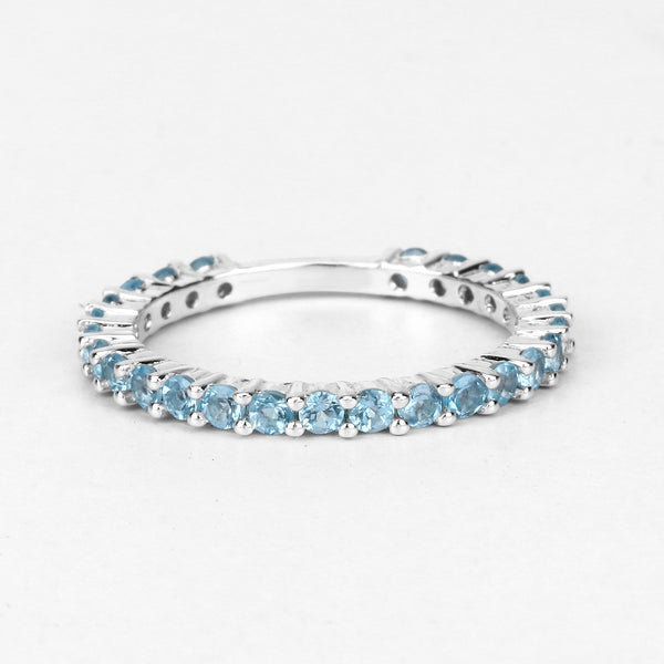 0.94 Carat Genuine Swiss Blue Topaz .925 Sterling Silver Ring