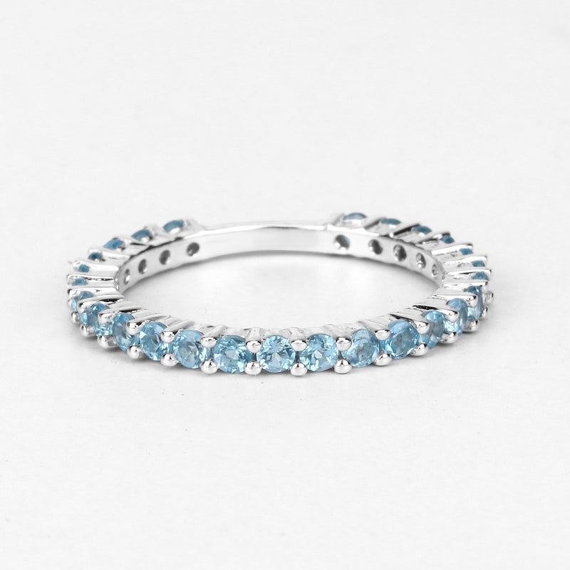 0.94 Carat Genuine Swiss Blue Topaz .925 Sterling Silver Ring