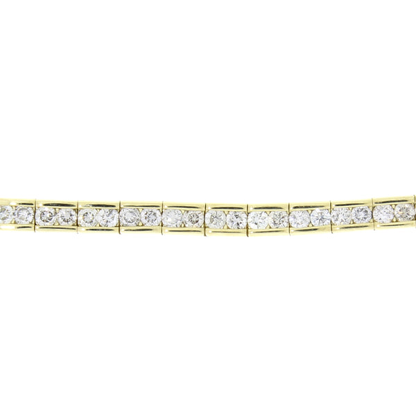 Genuine 3.10ct Diamond Tennis Bracelet 14KT Yellow Gold