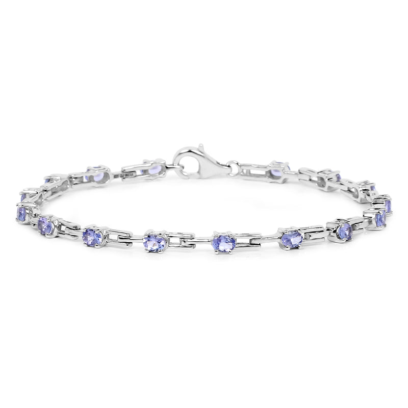 2.72 Carat Genuine Tanzanite .925 Sterling Silver Bracelet