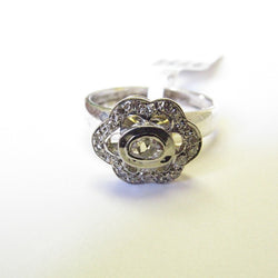 14k Gold 925 Sterling Silver 0.2ct Rose Cut Diamond Floral Ring Handmade Jewelry