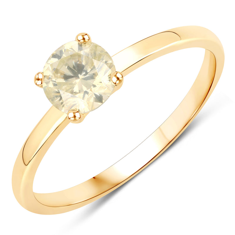 0.69 Carat Genuine LB Diamond 14K Yellow Gold Ring