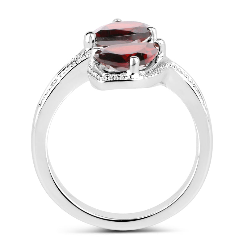 2.60 Carat Genuine  Garnet .925 Sterling Silver Ring