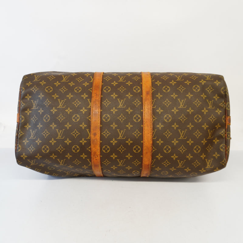 Auth Louis Vuitton Boston Bag Monogram Keepall Bandolier 55 M41414 Unisex