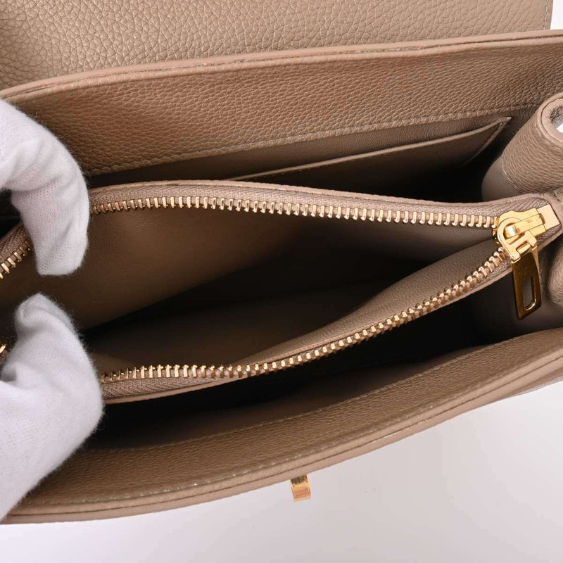 Celine Leather Handbag Beige