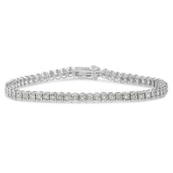 .925 Sterling Silver 1.0 Cttw Diamond Miracle-Set Cut-Circle 7" Tennis Bracelet (I-J Color, I2-I3 Clarity)