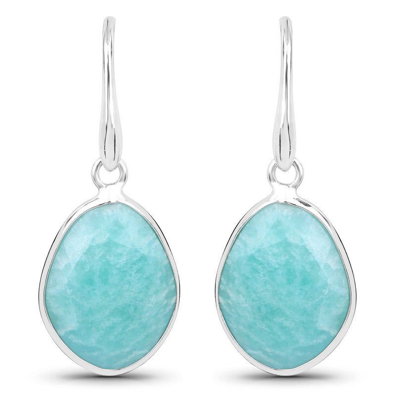 7.92 Carat Genuine Amazonite .925 Sterling Silver Earrings