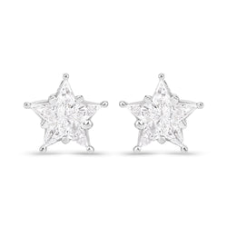 0.60 Carat Genuine White Diamond 18K White Gold Earrings (F-G Color, VS Clarity)