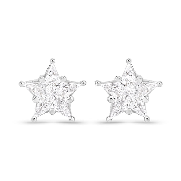 0.60 Carat Genuine White Diamond 18K White Gold Earrings (F-G Color, VS Clarity)