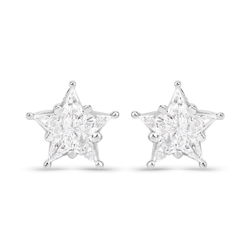 0.60 Carat Genuine White Diamond 18K White Gold Earrings (F-G Color, VS Clarity)