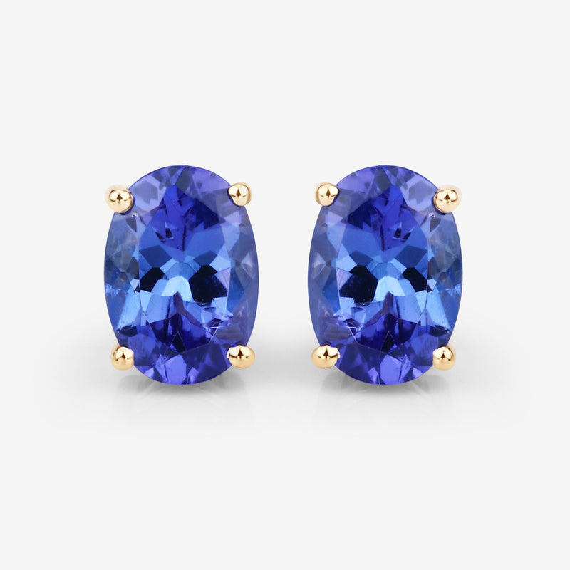 1.20 Carat Genuine Tanzanite 14K Yellow Gold Earrings