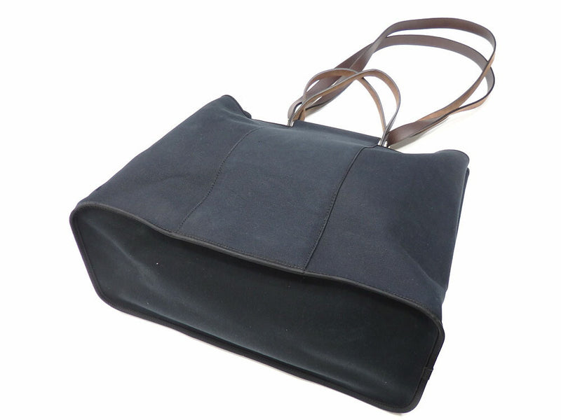 Hermes Kabak GM Tote Bag Ladies Black Canvas Leather  L Engraved Made around 2008 HERMES Hand Shoulder 2WAY
