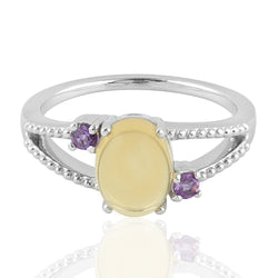 2.36 Natural Amethyst Cocktail Ring 925 Sterling Silver Citrine Jewelry