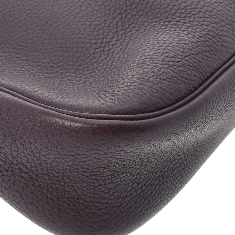 HERMES Hermes Christine Tuareg Leysin black metal fittings  F engraved (around 2002) Ladies Taurillon Clemence shoulder bag