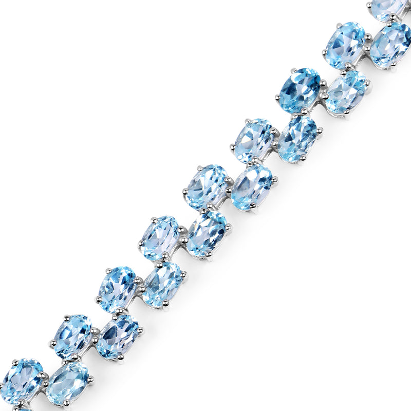 23.46 Carat Genuine Blue Topaz .925 Sterling Silver Bracelet