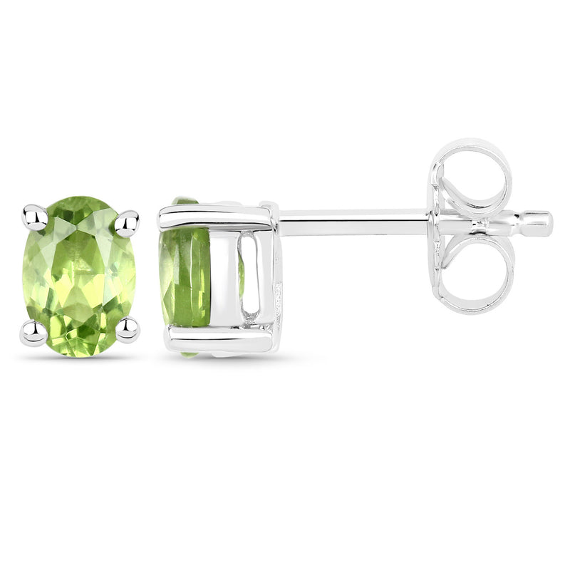 1.56 Carat Genuine Peridot .925 Sterling Silver Earrings