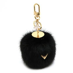 Louis Vuitton charm bubble V bag key chain ring black mink M00008