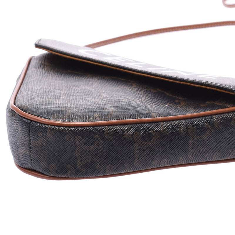 CELINE Celine Triangle Brown Womens Triomphe Canvas / PVC Leather Shoulder Bag