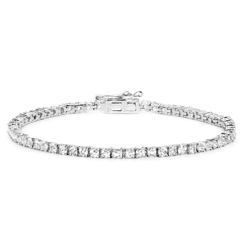 4.96 Carat Genuine White Topaz .925 Sterling Silver Bracelet