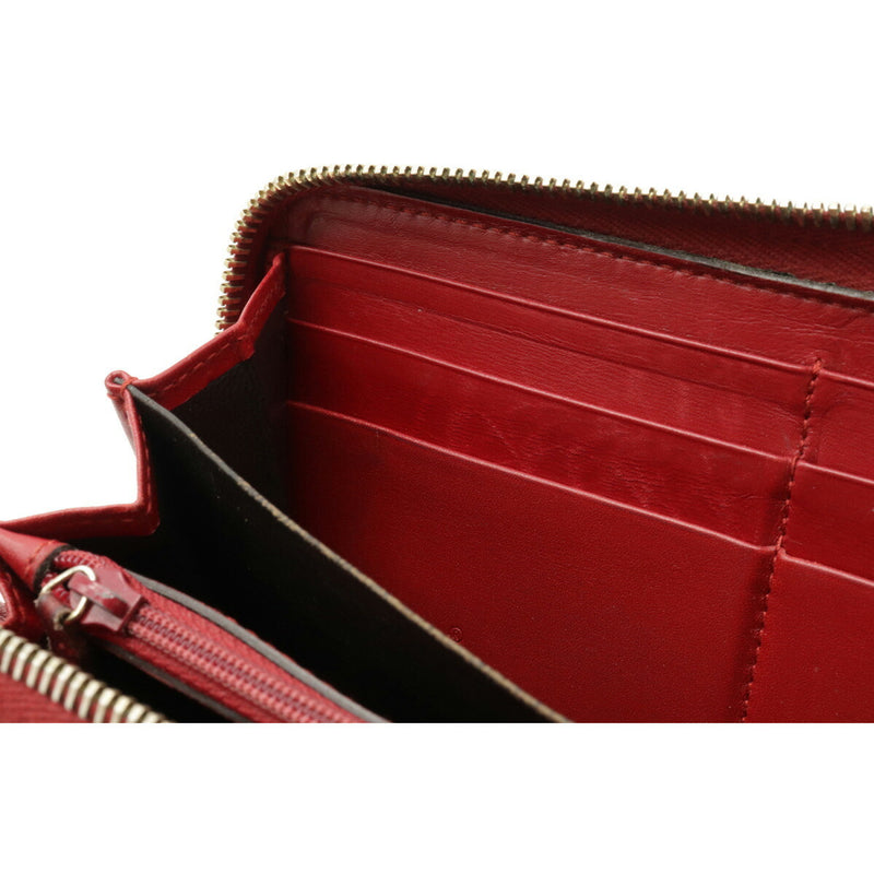 GUCCI Gucci Micro Shima Round Wallet Patent Leather Enamel Ribbon Red 258406