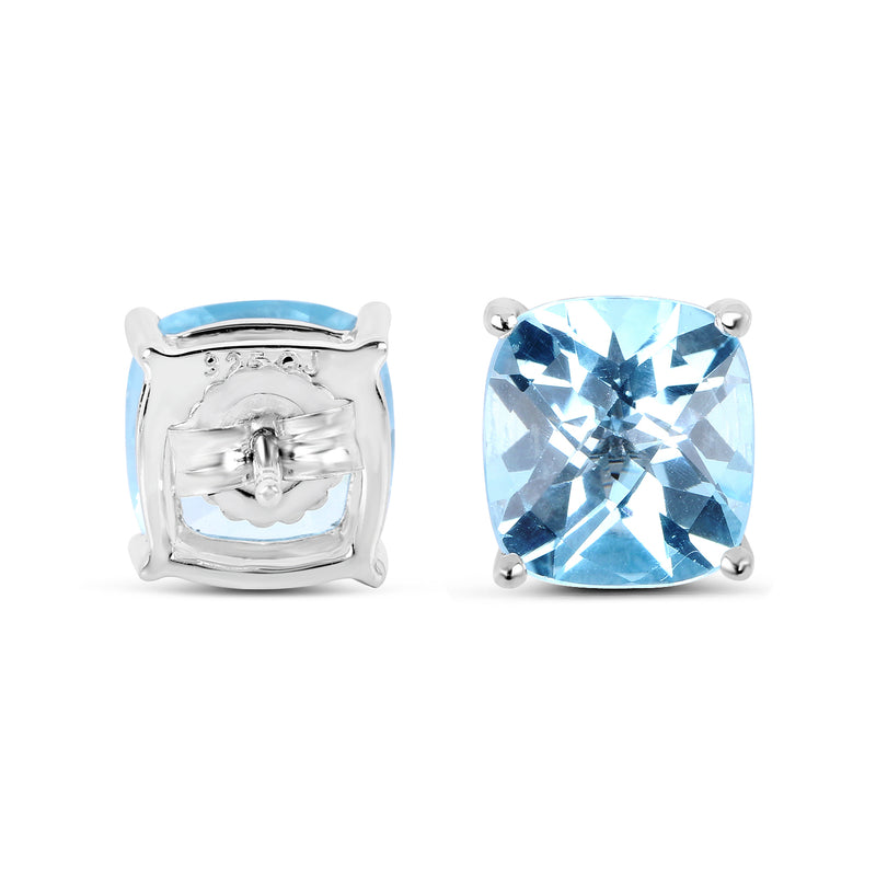 8.80 Carat Genuine Blue Topaz Sterling Silver Earrings