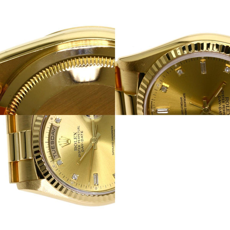 Rolex 18238A Day-Date 8P Round 2P Bucket Diamond Watch K18 Yellow Gold / K18YG Mens ROLEX
