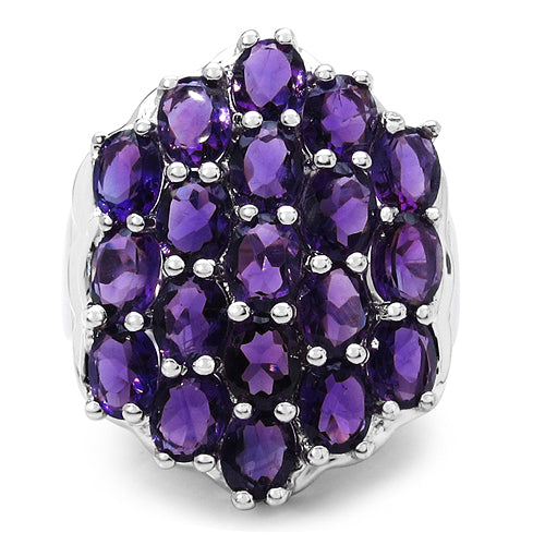 6.27 Carat Genuine Amethyst .925 Sterling Silver Ring