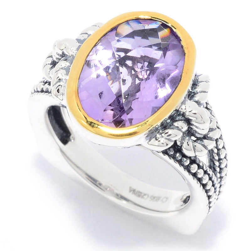 925 Sterling Silver Women Solitaire Ring Pink Amethyst