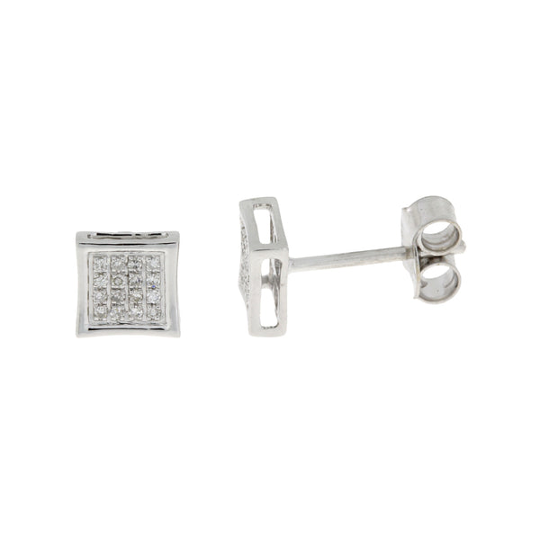 Natural .08ct Diamond Earrings 14KT White Gold