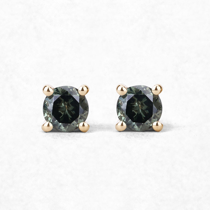 0.30 Carat Genuine Green Diamond 14K Yellow Gold Earrings (SI1-SI2)