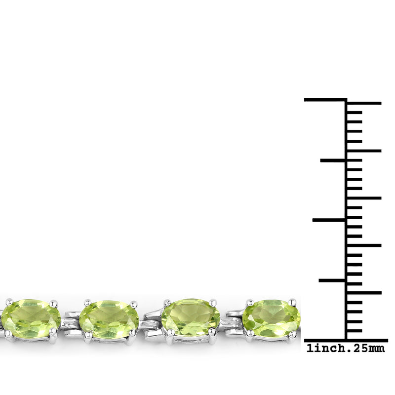 8.61 Carat Genuine Peridot .925 Sterling Silver Bracelet