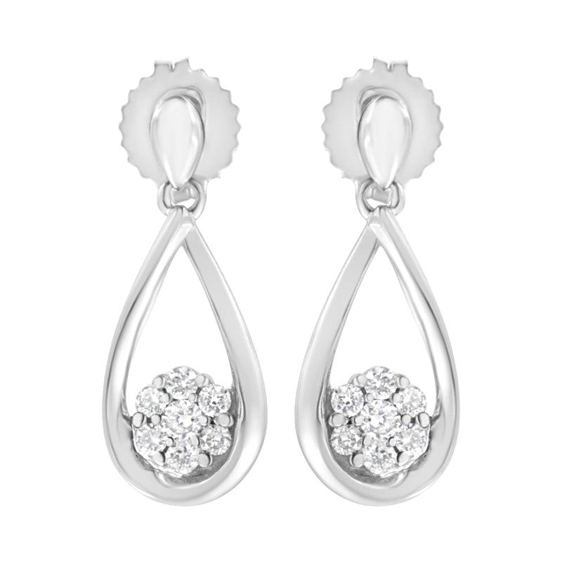 .925 Sterling Silver 1/3 cttw Lab Grown Diamond Drop Earring (F-G Color, VS2-SI1 Clarity)