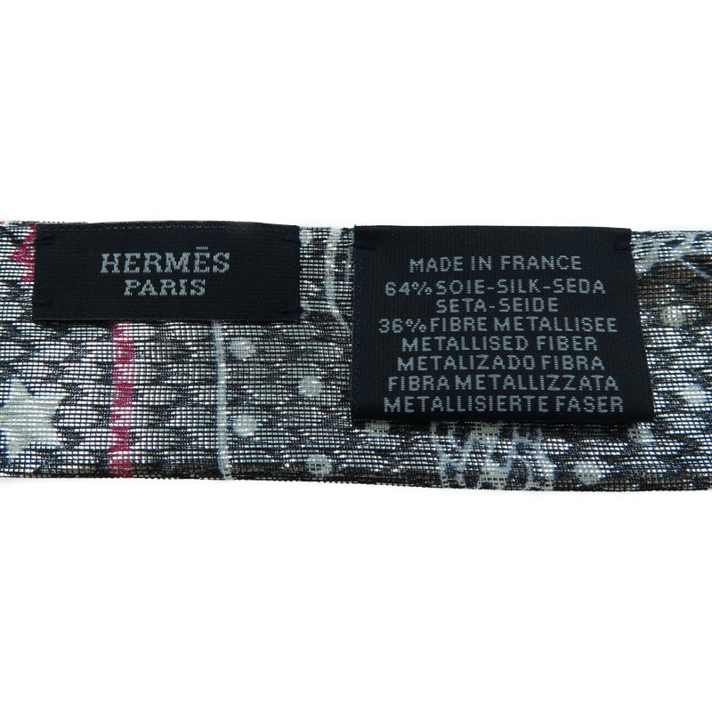 Hermes Twiron Silk Scarf 053147s 28 Blue Noir Fuchsia Metallic 0033HERMES