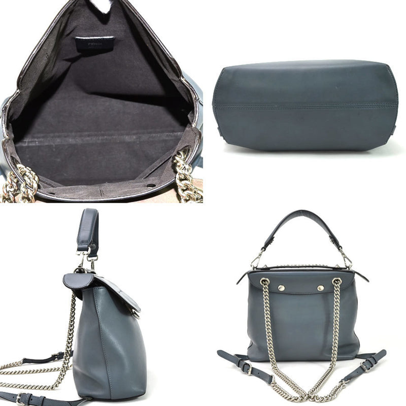 Fendi Backpack Handbag Shoulder Bag 3Way Back to School Gray Leather FENDI Ladies 8BZ042 A1AV 8762-188