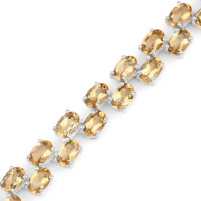 19.78 Carat Genuine Citrine .925 Sterling Silver Bracelet