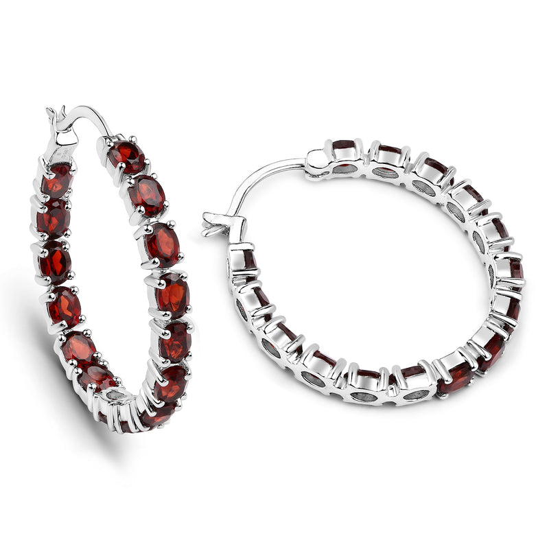 6.00 Carat Genuine Garnet .925 Sterling Silver Earrings