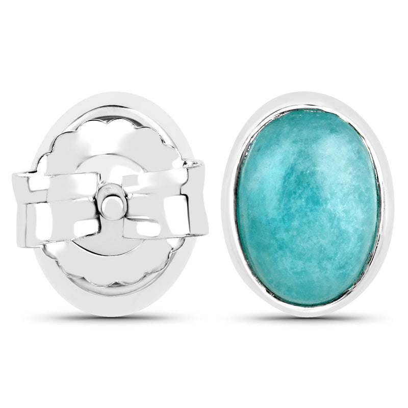 1.70 Carat Genuine Amazonite .925 Sterling Silver Earrings