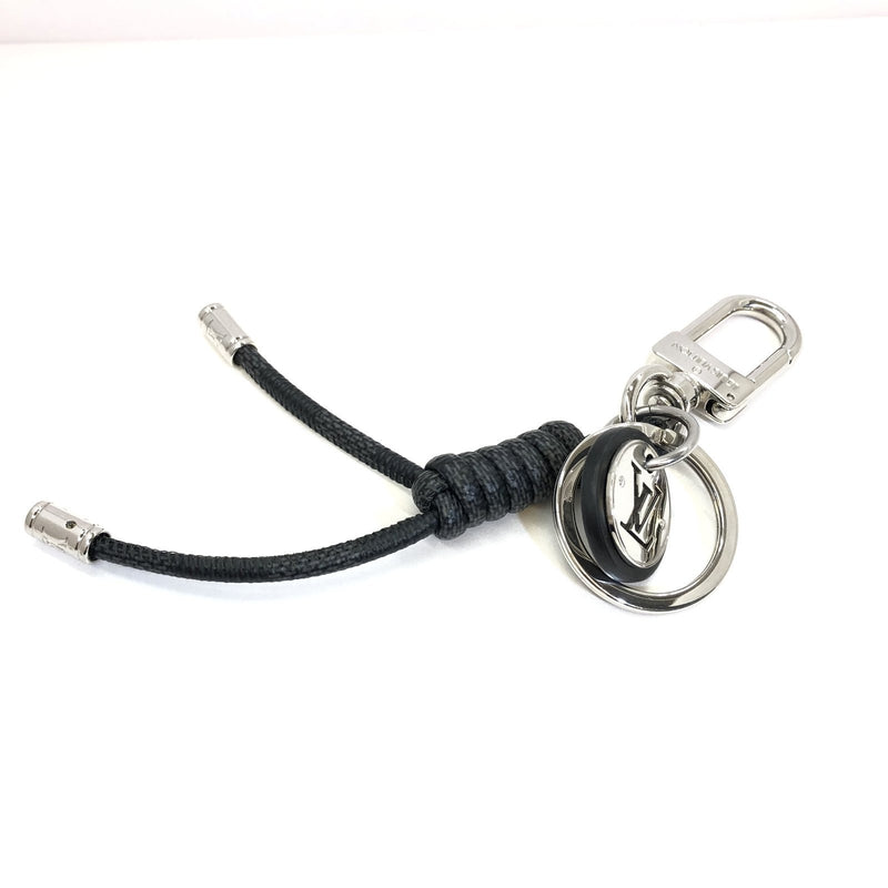 LOUIS VUITTON Louis Vuitton Keychain M67224 Leather Rope Bag Charm Circle Calf Damier Canvas Key Ring Mens Womens